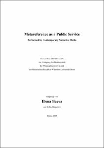 Metareference As A Public Service Performed By Contemporary Narrative Media