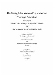 The Struggle For Women Empowerment Through Education In The Novels Second Class Citizen 1974 By Buchi Emecheta And Das Verbo